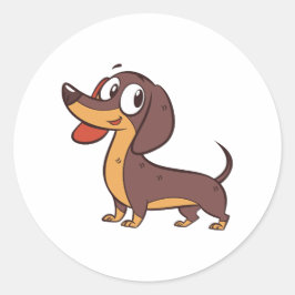 Adesivo Cachshund Dog Em Pé Engraçado