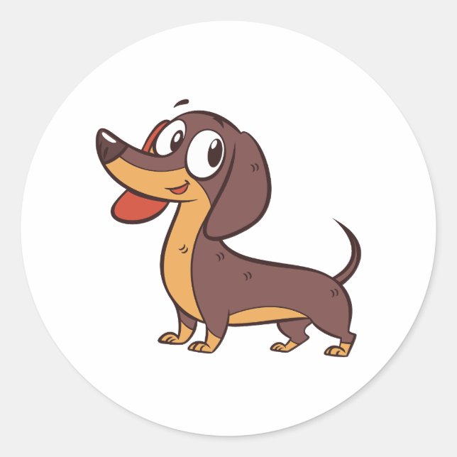 Adesivo Cachshund Dog Em Pé Engraçado (Frente)