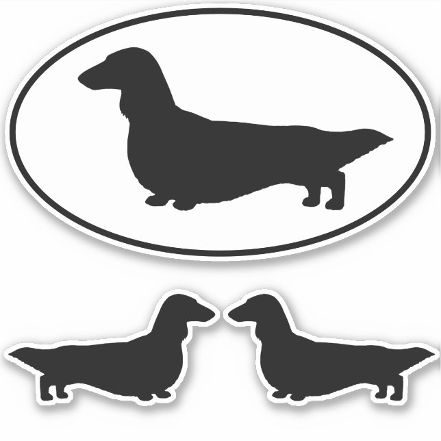 Adesivo Cachshund Dog Silhouettes Sticker (Frente)