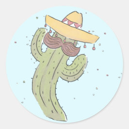 Adesivo Cacto dançarino com bigode em Sombrero
