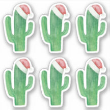 Cacto de Natal em aquarela. Green Santa Claus