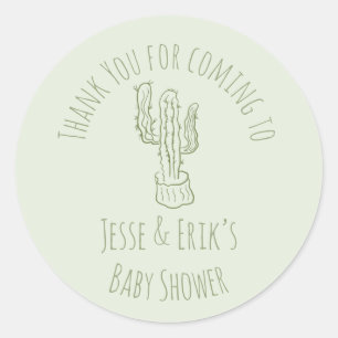 Adesivo Cacto Saguaro Desenhado à Mão Verde Baby Shower
