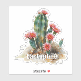 Adesivo Cactophile Flowering Cactus Custom-Cut Vinyl