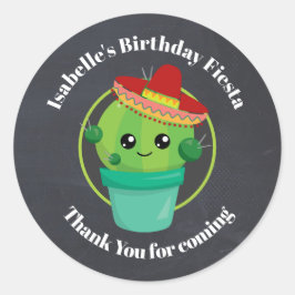 Adesivo Cactus bonitinho em um aniversário sombrero Obriga