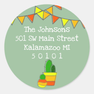 Adesivo Cactus Bonito Desenhado À Mão Cor Fora das Linha