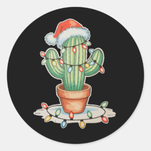 Adesivo Cactus Christmas Lights Xmas Funny Holiday Family