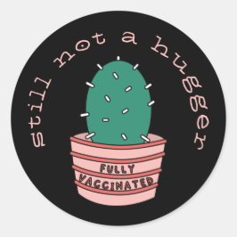Adesivo Cactus Engraçado: Totalmente Vacinado, Ainda Não U