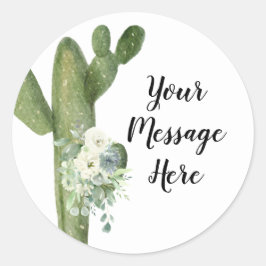 Adesivo Cactus Floral Sua Mensagem Aqui