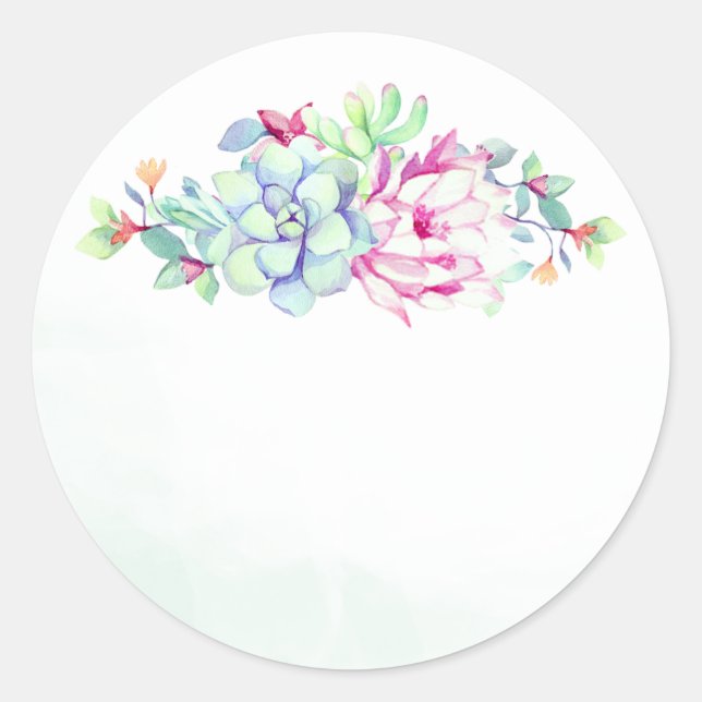 Adesivo Cactus Flower & Succulents Casamento Favor Sticker (Frente)