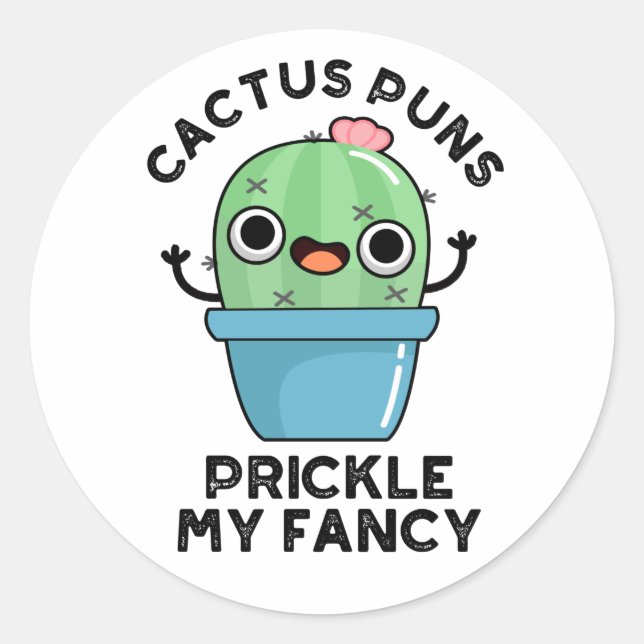 Adesivo Cactus Puns Pickles Meu Rico Plantas Engraçadas (Frente)