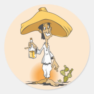 Adesivo Cactus, Tequila, Homem Sombrero