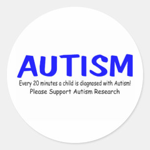 Adesivo Cada 20 minutos uma criança é nascida com autism