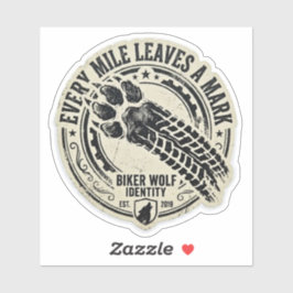 Adesivo Cada Milha Deixa Uma Marca Lobo Pata Pneu Motoquei