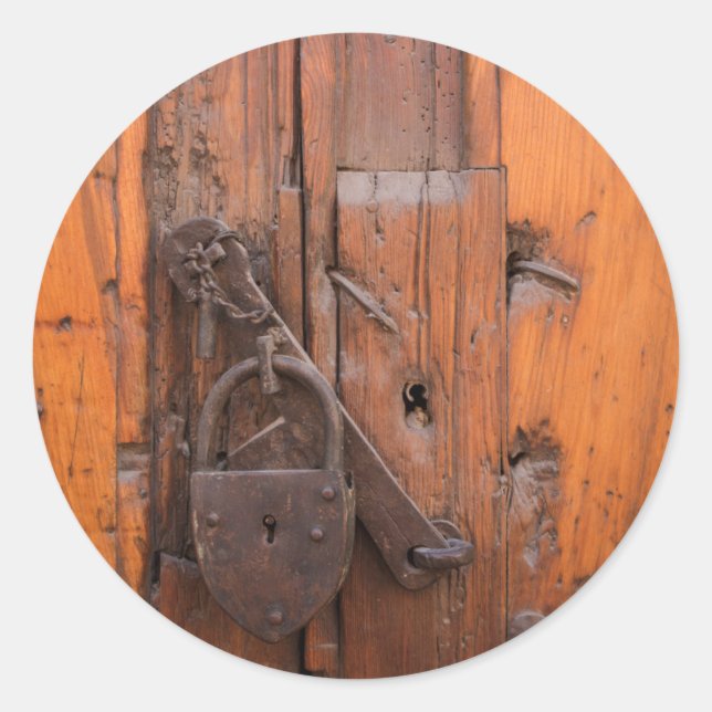 Adesivo Cadeado em porta de madeira (Frente)