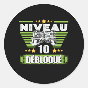 Adesivo Cadeau 10 ans Anniversaire Gamer Niveau 10