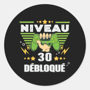Adesivo Cadeau 30 ans Anniversaire Gamer Niveau 30