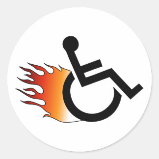 Adesivo cadeira de rodas flamejante