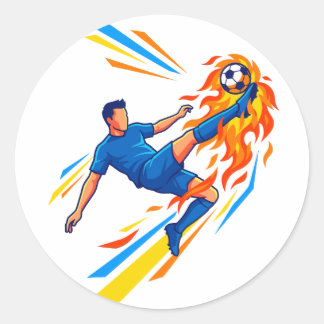 Adesivo Caderno de Esportes Chute de Bicicleta Bola Flamej