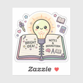 Adesivo Caderno de Lâmpada Pastel Kawaii Ideia Brilhante