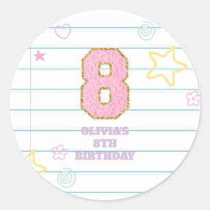 Adesivo Caderno de notas pastel varsity elegante com adesi