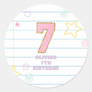 Adesivo Caderno de notas pastel varsity preppy patch 7º an