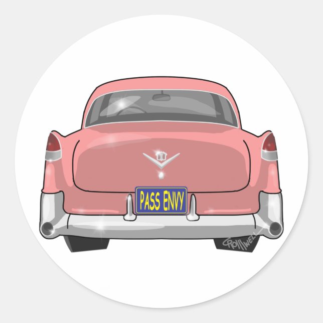 Adesivo cadillac rosa 1955 (Frente)