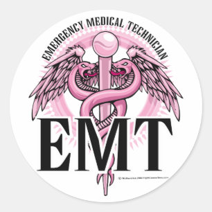 Adesivo Caduceus cor-de-rosa de EMT