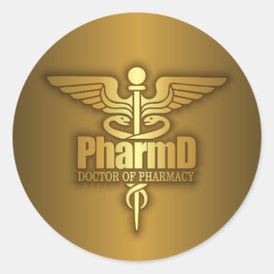 Adesivo Caduceus Dourado (PharmD)