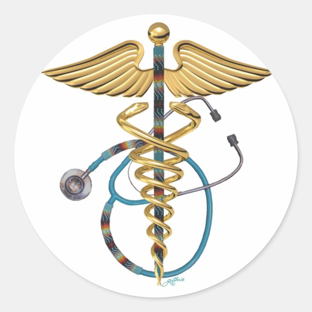 Adesivo Caduceus e estetoscópio (Frente)