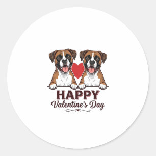 Adesivo Cães Boxer Feliz Dia dos Namorados Vintage