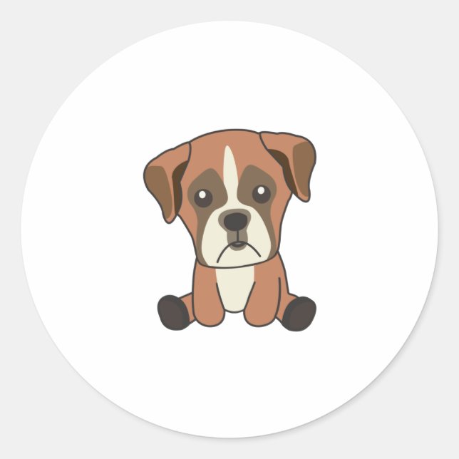 Adesivo Cães Boxer Puppy Cães Doces Para Crianças Amigos D (Frente)