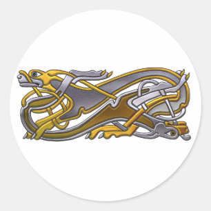 Adesivo Cães celtas do nó 2 - ouro e prata