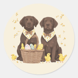 Adesivo Cães Chocolate Labrador Retriever da Páscoa