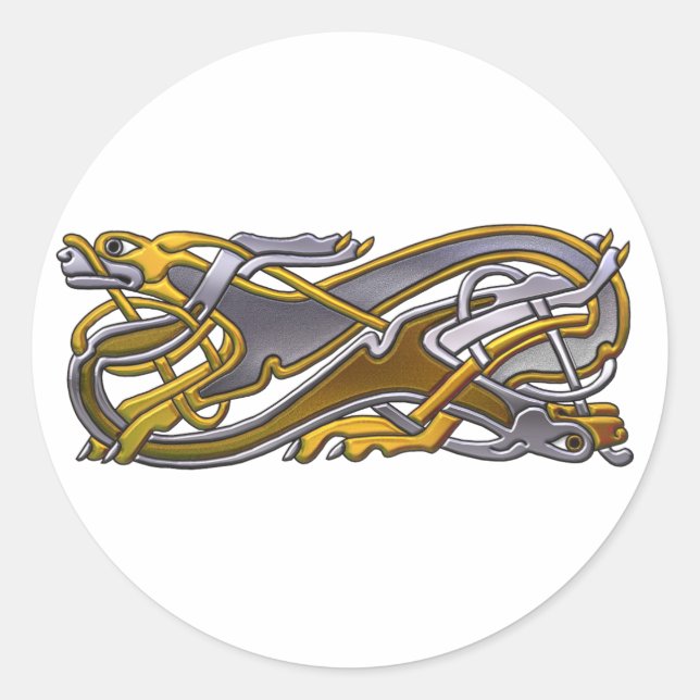 Adesivo Cães com Nó Celta 2 - ouro e prata (Frente)