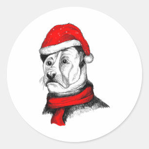 Adesivo Cães com tampa de Natal