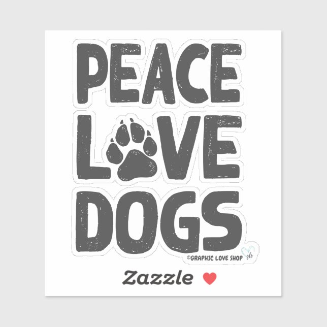 Adesivo Cães de Amor de Paz © GraphicLoveShop (Folha)