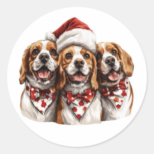 Adesivo Cães de Beagle de Natal