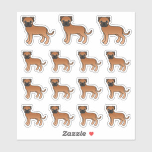Adesivo Cães de Cartoon Vermelho Bullmastiff