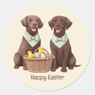 Adesivo Cães de felz pascoa de chocolate Labrador
