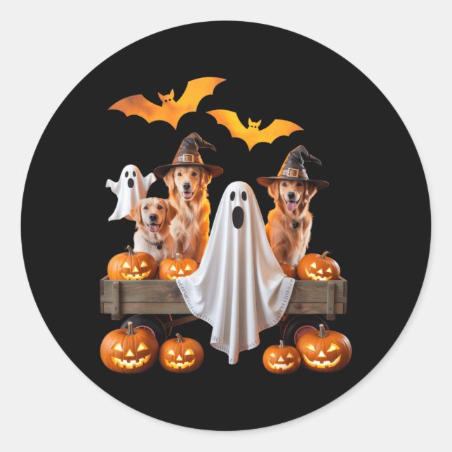 Adesivo Cães de Halloween com Abóboras e Morcegos para Ani (Frente)