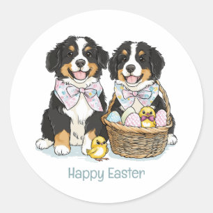 Adesivo Cães de Montanha felz pascoa Bernese