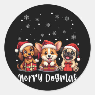 Adesivo Cães de Natal Feliz Dogmas