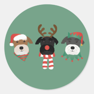 Adesivo Cães de Natal Schnauzer