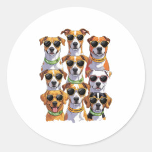 Adesivo Cães de óculos de sol Patas Hidratadas