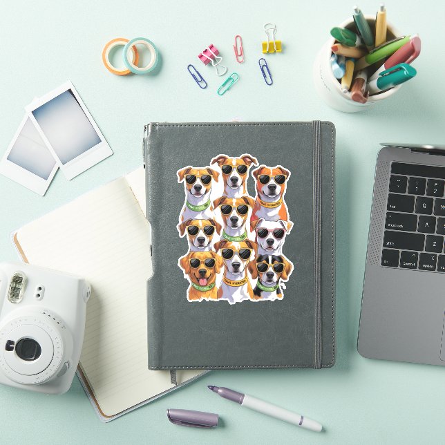 Adesivo Cães de óculos de sol Patas Hidratadas (Capa para iPad)