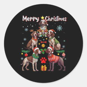 Adesivo Cães de Ponta de Baixo Alemão Feliz Natal Tr