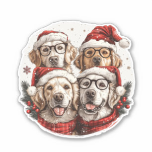 Adesivo Cães de varejo de Ouro de Natal