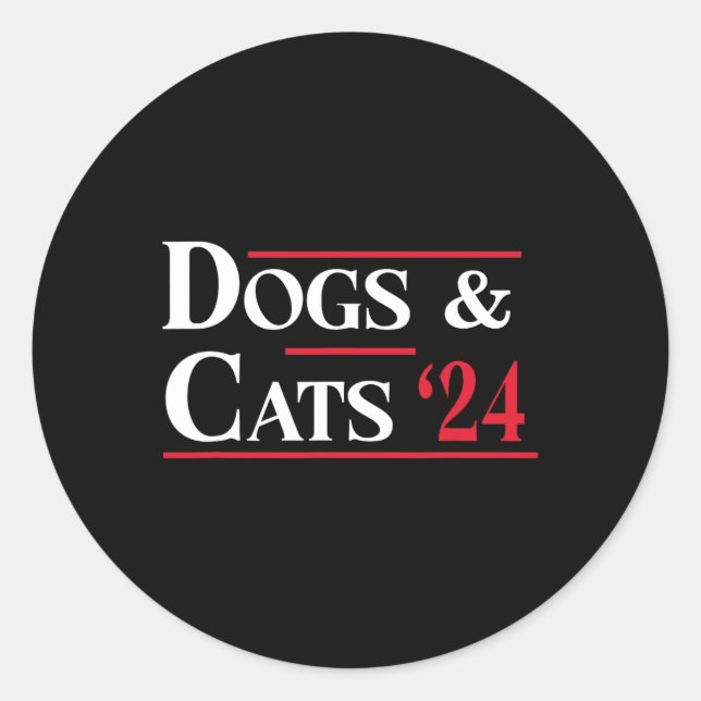 Adesivo Cães e Gatos 2024 Eles estão comendo os cães (Frente)