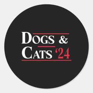 Adesivo Cães e Gatos 2024 Eles estão comendo os cães