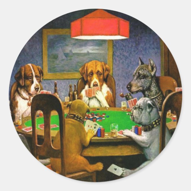 Adesivo Cães Jogando Poker (Frente)
